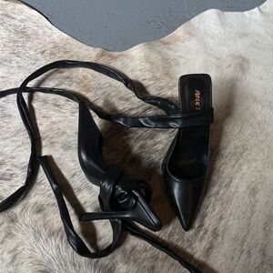 Black Leather Women's Shoes